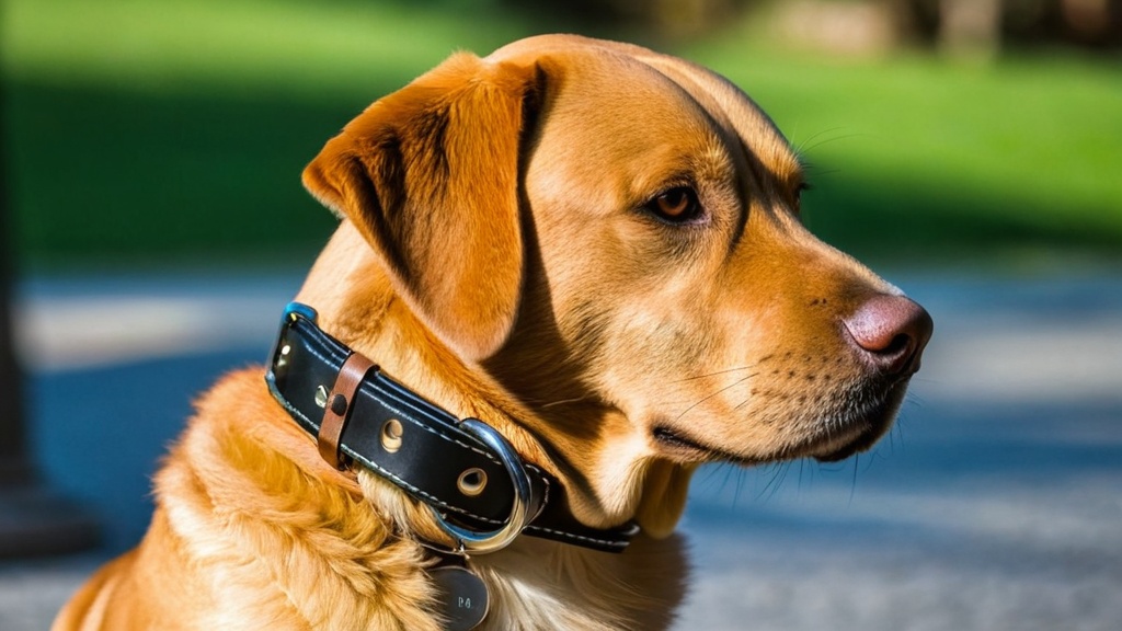 Photo leather dog collar